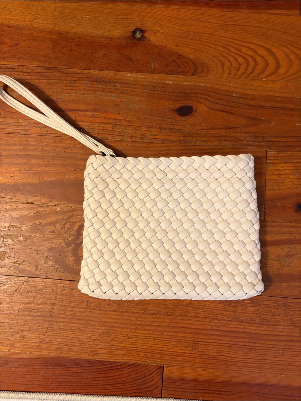 Woven White Wristlet Clutch - Women Bags